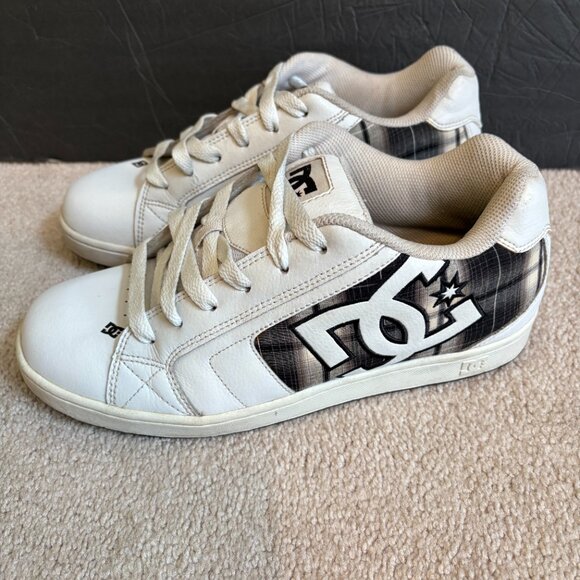 DC Skate Shoes Men's Size 10 White with Black Plaid 302297 - Picture 3 of 10